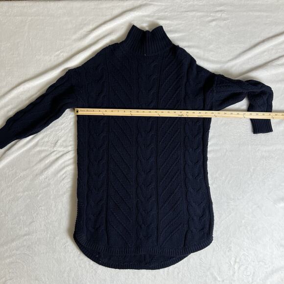 Reiss Womens Sweater Dress Size S Navy Cable Knit Minimalist Sophisticated FLAW - Picture 5 of 8